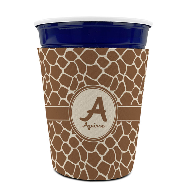 Giraffe Print Party Cup Sleeves - without bottom - FRONT (on cup)