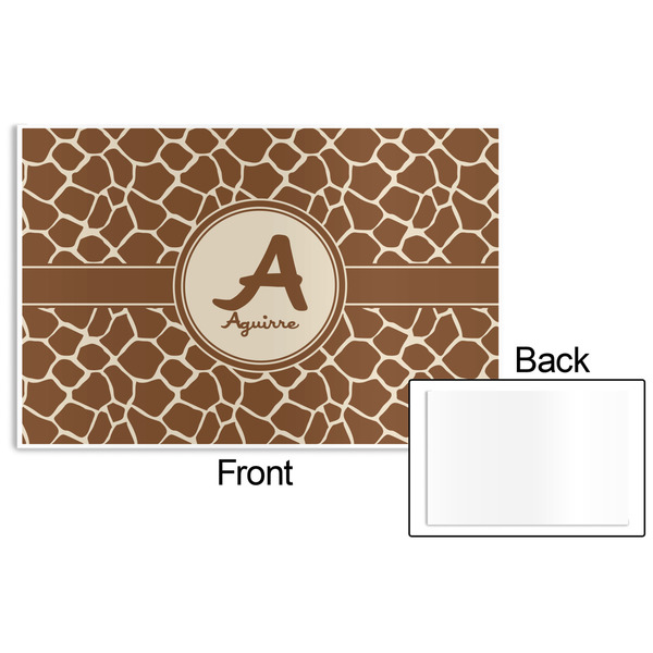 Giraffe Print Disposable Paper Placemat - Front & Back