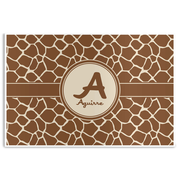 Custom Giraffe Print Disposable Paper Placemats (Personalized)