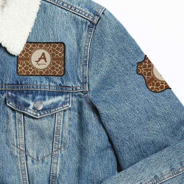 Giraffe Print Patches Lifestyle Jean Jacket Detail