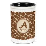 Giraffe Print Ceramic Pencil Holders - Black