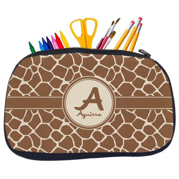Giraffe Print Pencil / School Supplies Bags - Medium
