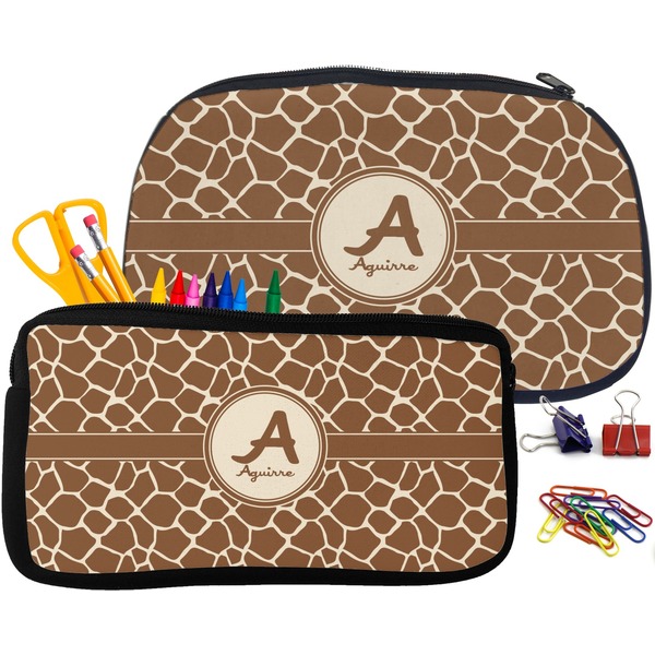 Giraffe Print Pencil / School Supplies Bags Small and Medium