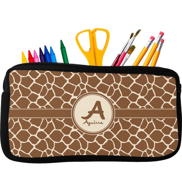 Custom Giraffe Print Neoprene Pencil Case (Personalized)
