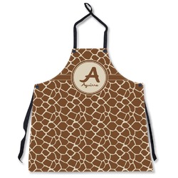 Giraffe Print Apron Without Pockets w/ Name and Initial