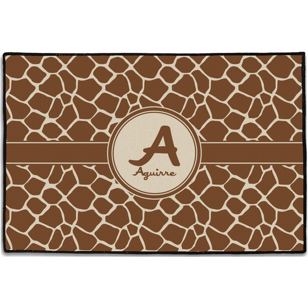 Custom Giraffe Print Door Mat - 36"x24" (Personalized)