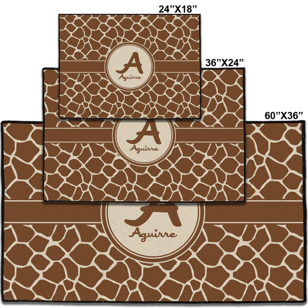 Giraffe Print Personalized Door Mat - Group Parent IMF