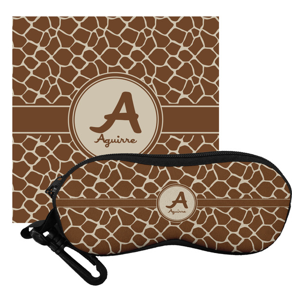 Custom Giraffe Print Eyeglass Case & Cloth (Personalized)