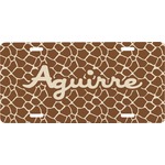 Giraffe Print Front License Plate (Personalized)