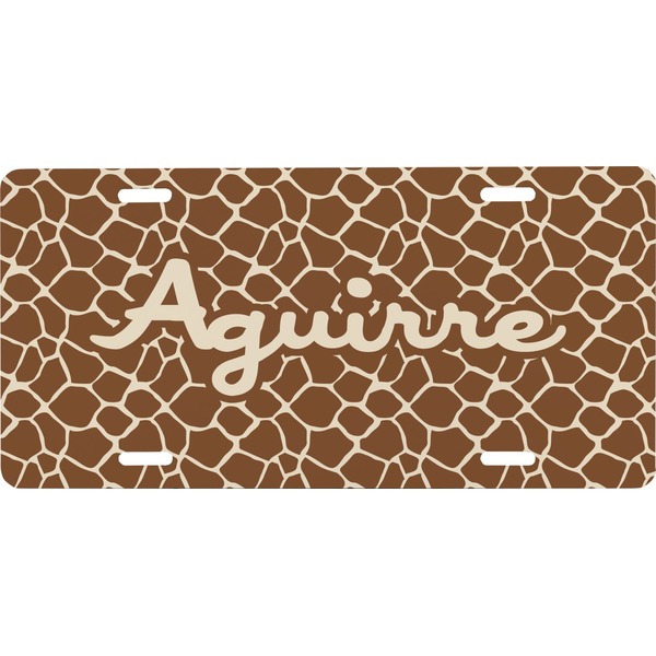 Custom Giraffe Print Front License Plate (Personalized)