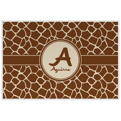 Giraffe Print Laminated Placemat w/ Name and Initial