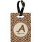 Giraffe Print Plastic Luggage Tag - Rectangular w/ Name and Initial