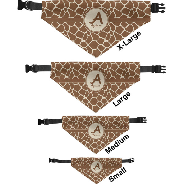 Giraffe Print Pet Bandana Sizes
