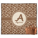 Giraffe Print Outdoor Picnic Blanket (Personalized)