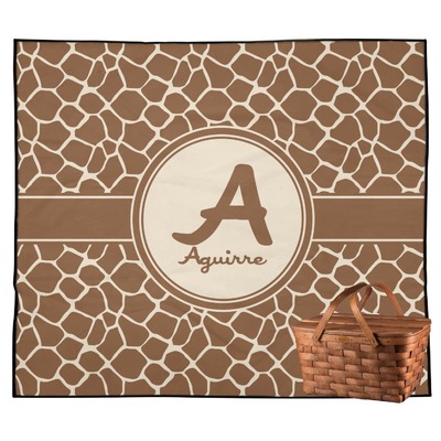 Giraffe Print Outdoor Picnic Blanket (Personalized)