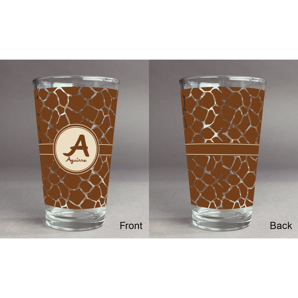 Giraffe Print Pint Glass - Full Fill w Transparency - Approval