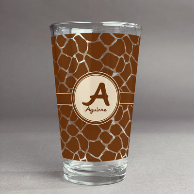 Giraffe Print Pint Glass - Full Print (Personalized)