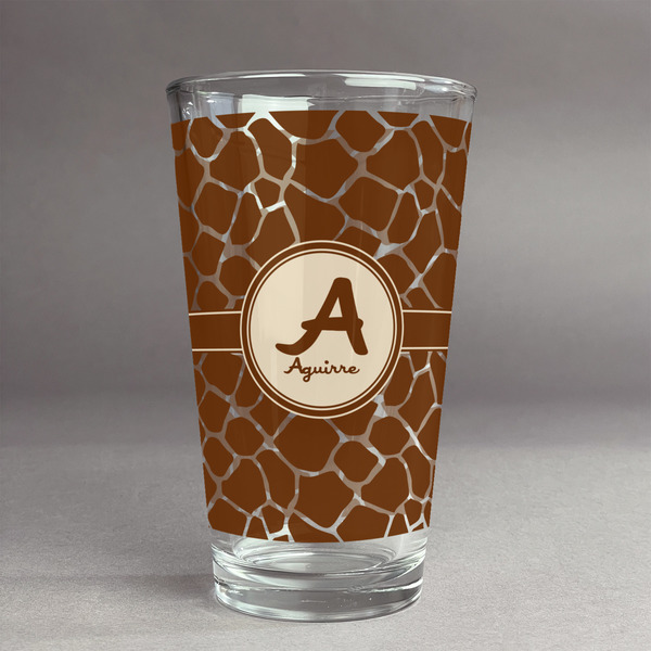 Custom Giraffe Print Pint Glass - Full Print (Personalized)