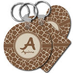 Giraffe Print Plastic Keychain (Personalized)