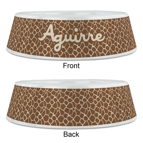 Giraffe Print Plastic Pet Bowls - Large - APPROVAL