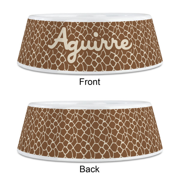 Giraffe Print Plastic Pet Bowls - Medium - APPROVAL