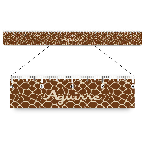 Custom Giraffe Print Plastic Ruler - 12" (Personalized)