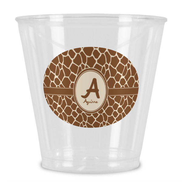 Custom Giraffe Print Plastic Shot Glass (Personalized)