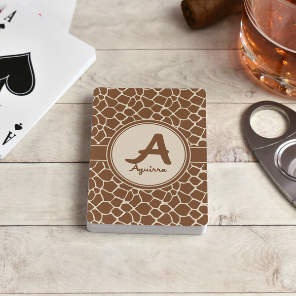 Giraffe Print Playing Cards - In Context