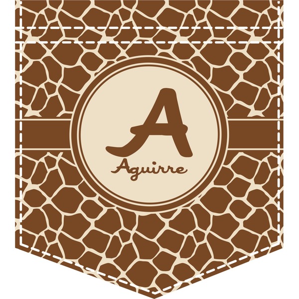 Custom Giraffe Print Iron On Faux Pocket (Personalized)