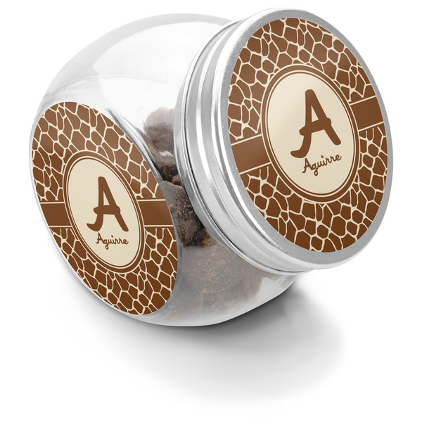 Custom Giraffe Print Puppy Treat Jar (Personalized)