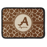 Giraffe Print Iron On Rectangle Patch w/ Name and Initial