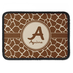 Giraffe Print Iron On Rectangle Patch w/ Name and Initial