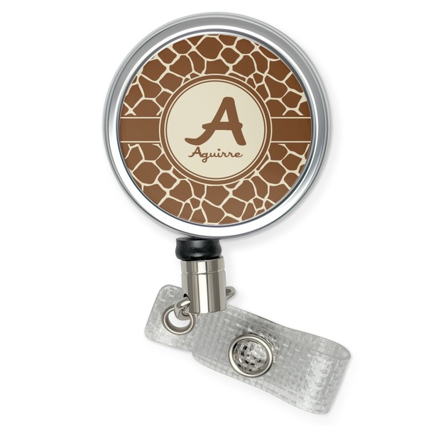 Custom Giraffe Print Retractable Badge Reel (Personalized)