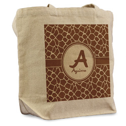 Giraffe Print Reusable Cotton Grocery Bag - Single (Personalized)