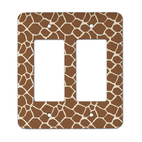 Custom Giraffe Print Rocker Style Light Switch Cover - Two Switch