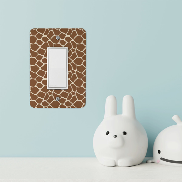 Giraffe Print Rocker Light Switch Covers - Single - IN CONTEXT