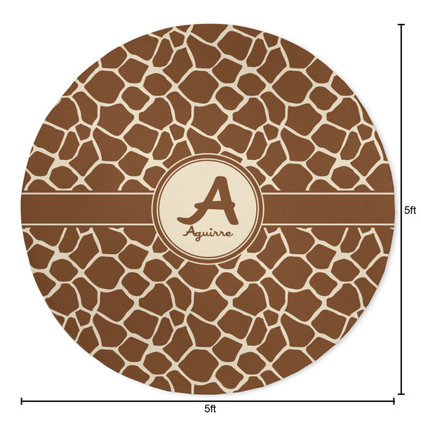 Giraffe Print Round Area Rug - Size