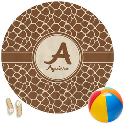 Giraffe Print Round Beach Towel (Personalized)