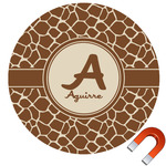 Giraffe Print Round Car Magnet - 10" (Personalized)