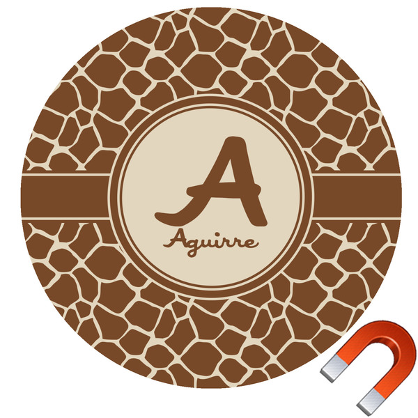 Custom Giraffe Print Car Magnet (Personalized)