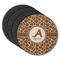 Giraffe Print Round Rubber Backed Coasters - Set of 4 (Personalized)