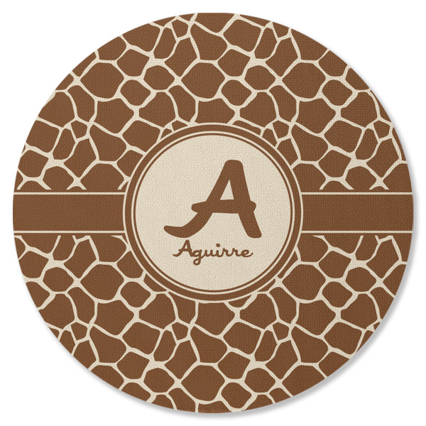Giraffe Print Round Coaster Rubber Back - Single