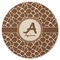 Giraffe Print Round Rubber Backed Coaster (Personalized)