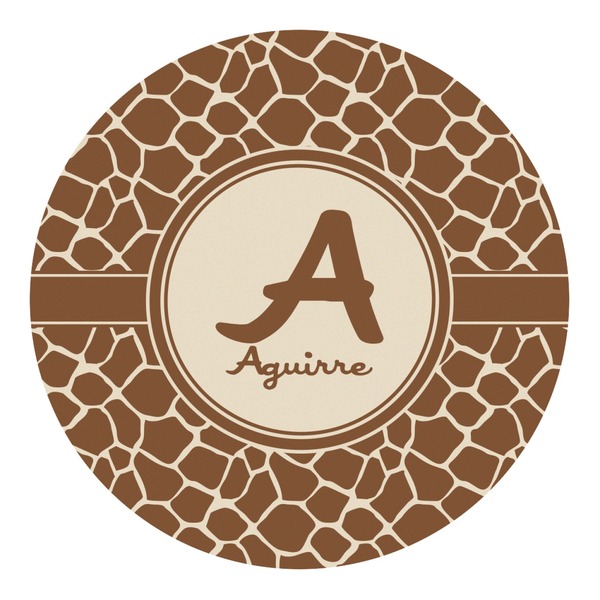 Custom Giraffe Print Round Decal - Small (Personalized)