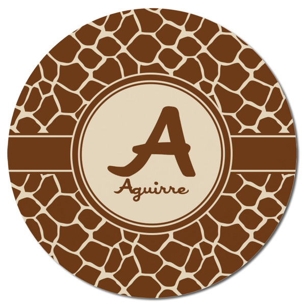 Giraffe Print Round Fridge Magnet - FRONT