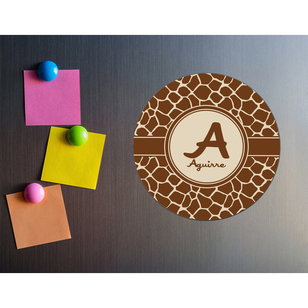 Giraffe Print Round Fridge Magnet - LIFESTYLE