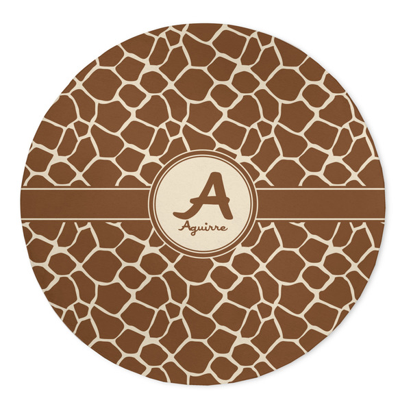 Custom Giraffe Print 5' Round Indoor Area Rug (Personalized)