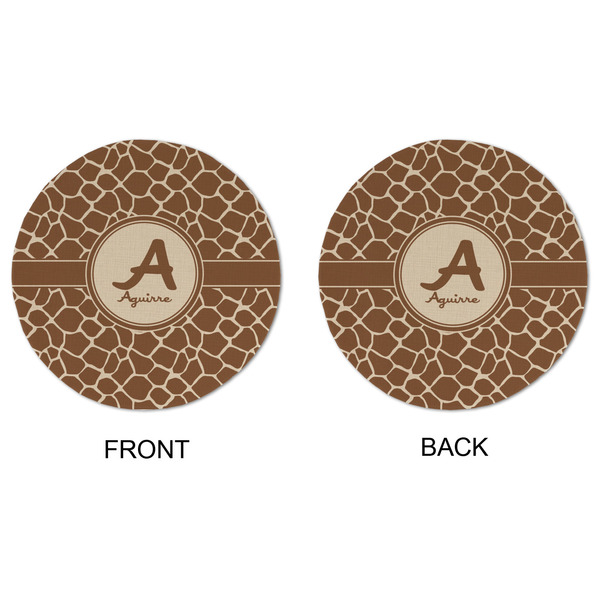 Giraffe Print Round Linen Placemats - APPROVAL (double sided)