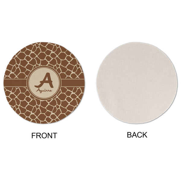 Giraffe Print Round Linen Placemats - APPROVAL (single sided)