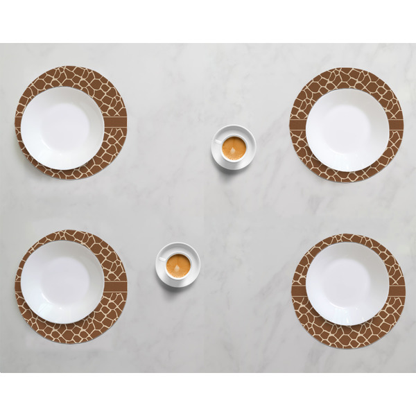 Giraffe Print Round Linen Placemats - LIFESTYLE (set of 4)